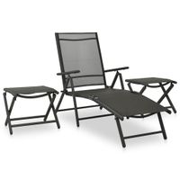 3-delige Loungeset textileen en aluminium antracietkleurig - thumbnail