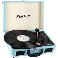 Fenton RP115 Retro Platenspeler in Koffer met Ingebouwde Speakers, Bluetooth en USB - Blauw