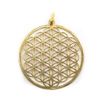 Flower of Life Hanger Messing Goudkleurig (4 cm)