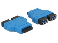 DeLOCK USB3.0/2xUSB3.0 2 x USB 3.0-A Zwart, Blauw