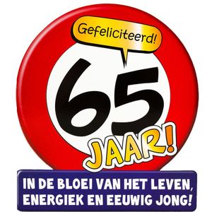 Stopbord wenskaart/verjaardagskaart 65 jaar voor 65e verjaardag