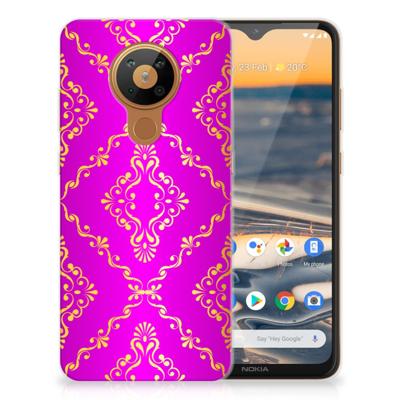 Siliconen Hoesje Nokia 5.3 Barok Roze Siliconen Hoesje Nokia 5.3 Barok Roze