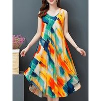 Dames Pyjama Nachtjapon Nachthemd Jurken Bloem Eenvoudig Comfortabel Zacht Huis Dagelijks Bed Katoen Ademend Strakke ronde hals Mouwloos Jurken Zomer Lente Goud zwart Zwart Lightinthebox