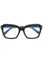 TOM FORD Eyewear lunettes de vue carrées à plaque logo - Noir