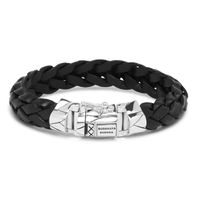 Buddha to Buddha 127BL Armband Mangky leder zwart (E) 19 cm