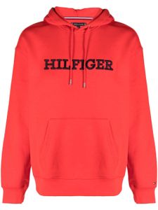 Tommy Hilfiger hoodie en coton mélangé à logo brodé - Rouge