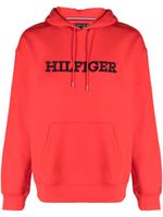 Tommy Hilfiger hoodie en coton mélangé à logo brodé - Rouge