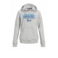 JACK & JONES JUNIOR hoodie met logo lichtgrijs melange