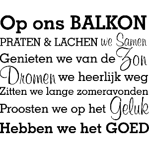 Op ons balkon - Muursticker