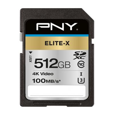 PNY Elite-X flashgeheugen 512 GB SDXC UHS-I Klasse 10 PNY Elite-X flashgeheugen 512 GB SDXC UHS-I Klasse 10
