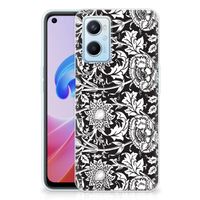 OPPO A96 | OPPO A76 TPU Case Black Flowers - thumbnail