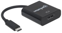 Manhattan 152020 DisplayPort / USB Adapter [1x USB 3.2 Gen 2 stekker C (USB 3.1) - 1x DisplayPort bus] Zwart Kleurcodering, Flexibel, Folie afscherming, UL - thumbnail