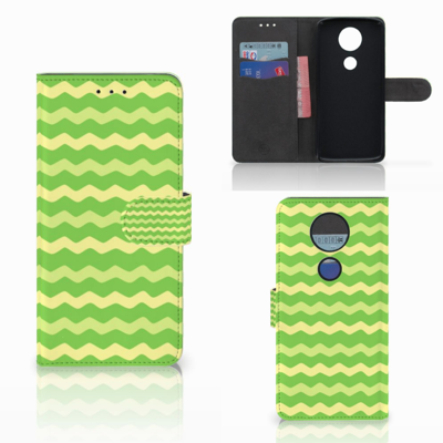 Motorola Moto E5 Plus Telefoon Hoesje Waves Green Motorola Moto E5 Plus Telefoon Hoesje Waves Green
