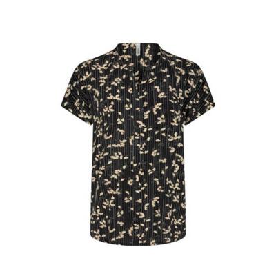 Soyaconcept geweven top SC-OHIO 2 met grafische print zwart/zand