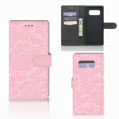 Samsung Galaxy Note 8 Hoesje White Flowers Samsung Galaxy Note 8 Hoesje White Flowers