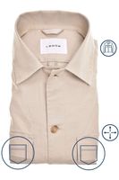 Ledȗb Modern Fit Overshirt lichtbruin, Effen - thumbnail