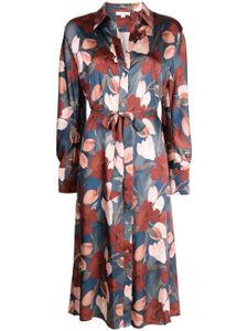 Vince robe-chemise nouée à fleurs - Bleu