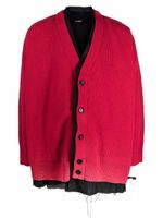 Raf Simons cardigan à effet superposé - Rouge