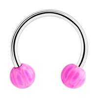 Circular barbell Chirurgisch staal 316L / Acryl Circular Barbells - thumbnail