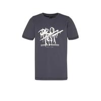 Protest UV T-shirt Hyde met printopdruk donkerblauw