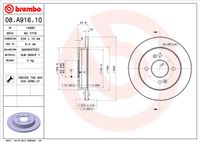 Remschijf BREMBO, Remschijftype: Massief, u.a. für KIA, Hyundai