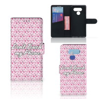 LG Q60 Portemonnee Hoesje Flowers Pink DTMP