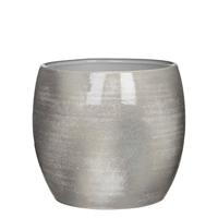 Mica decorations Lester bloempot - H26 x Ø28 cm - terracotta - lichtgrijs