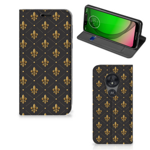 Motorola Moto G7 Play Hoesje met Magneet Franse Lelie