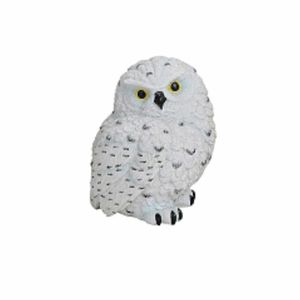 Witte decoratie beeldje sneeuwuil 11 cm   -