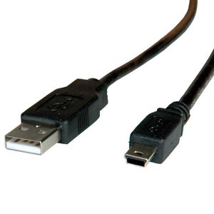 ROLINE USB 2.0 Kabel, type A - 5-Pin Mini, zwart, 3 m