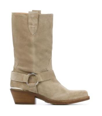 VIA VAI Dames Enkellaarsjes in Suede (Beige)