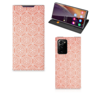 Samsung Galaxy Note 20 Ultra Hoesje met Magneet Pattern Orange