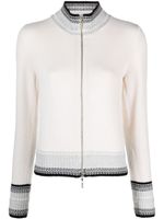 Barrie Mottled zip-up cashmere cardigan - Tons neutres