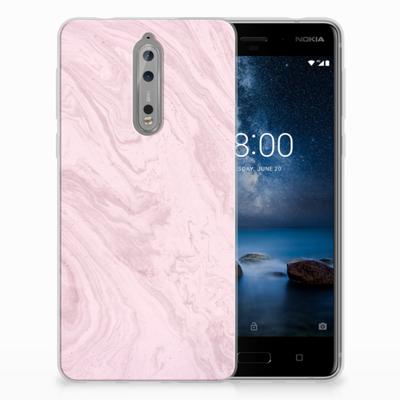 Nokia 8 TPU Siliconen Hoesje Marble Pink - Origineel Cadeau Vriendin Nokia 8 TPU Siliconen Hoesje Marble Pink - Origineel Cadeau Vriendin