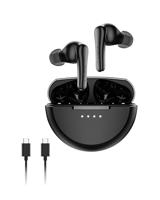Belkin SoundForm Rhythm Oordopjes Draadloos, Oortjes met microfoon, snelladen via USB-C, 28 uur batterijduur, Waterdicht (IPX5), Bluetooth Earbuds voor o.a. iPhone, iPad, Galaxy, Pixel - Zwart