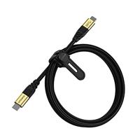 OtterBox Premium Reinforced Braided USB-C naar USB-C Cable, USB-C 3.2 Gen 1, snelle oplaadkabel voor Smartphone en Tablet, ultrarobuust, buig- en buigzaam getest, 1.8m, Zwart