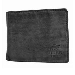 Bear Design Lage Billfold Cow Lavato RFID Zwart