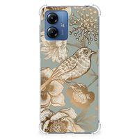 Case voor Motorola Moto G14 Vintage Bird Flowers