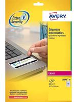 AVERY 5 verpakkingen met elk 800 niet-klevende polyester laseretiketten, 45,7 x 25,4 mm, wit