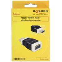 DeLOCK 65586 tussenstuk voor kabels HDMI-A VGA Zwart, Wit - thumbnail