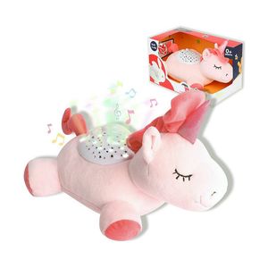 Liggende Pluche met Geluid - Unicorn 25 CM