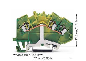 WAGO 780-637 Aardingsklem 5 mm Spanveer Toewijzing: Terre Groen, Geel 50 stuk(s)