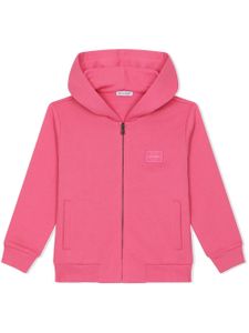 Dolce & Gabbana Kids hoodie zippé à logo - Rose