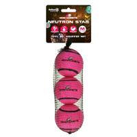 Dog Comets Neutron Star - Ø6 cm - Hondenspeelgoed - Hondenbal - Bouncing Tennisbal - Met Piep - Roze - 3 Stuks
