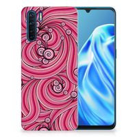 OPPO A91 Hoesje maken Swirl Pink