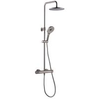 Royal plaza Gondo round showerset thermostaat hoogte verstelb. geborsteld