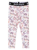 Palm Angels Kids legging imprimé à bande logo - Blanc