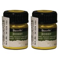 2x Gele acrylverf/allesverf potjes 15 ml hobby/knutselmateriaal