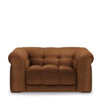Rivièra Maison Loveseat 'Cobble Hill' Velvet, kleur Cognac