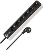 Brennenstuhl Super-Solid, stekkerdoos zonder USB 6-fach wit/zwart